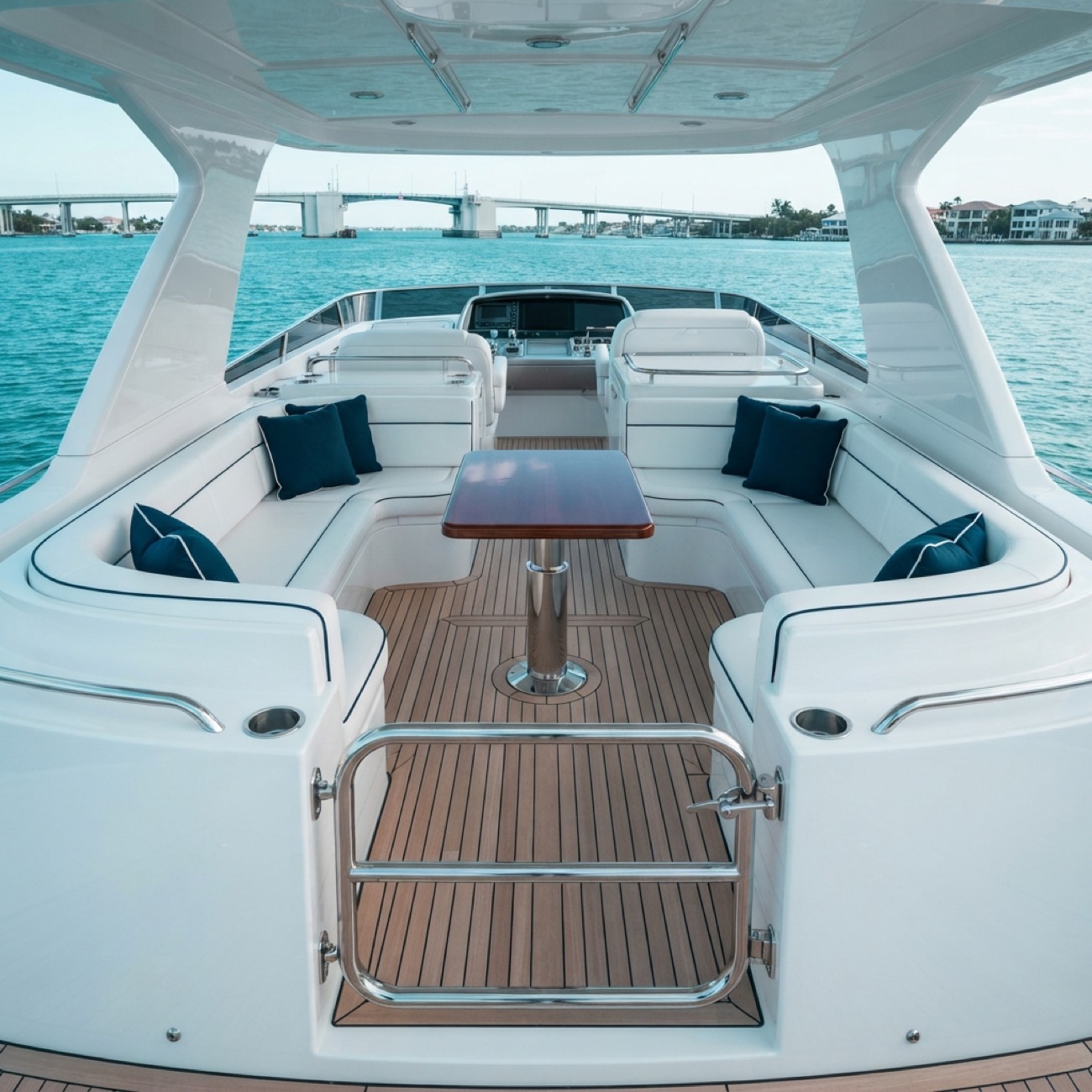 Spotless detailed deck and upholstery
